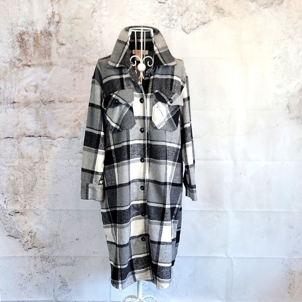 Emma'sExpression Plaid Button-Up Shirt Dress